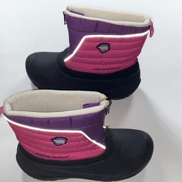 ARCTIC SHIELD SNOW COLOR PINK BLACK PURPLE GIRL SHOES BOOTS SIZE 4 - Picture 12 of 16
